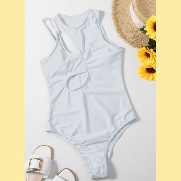 Greek Goddess One Piece Swimsuit White Monokini - Picture 2 of 7